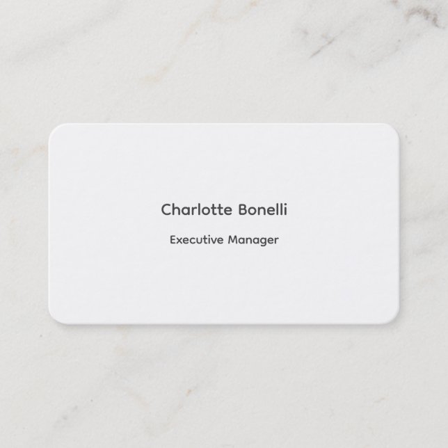 Professional Modern Minimalist Plain Round Corner Business Card (Front)