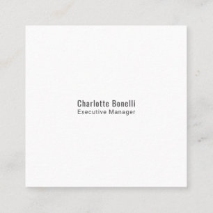 Professional Modern Minimalist Plain Square Business Card