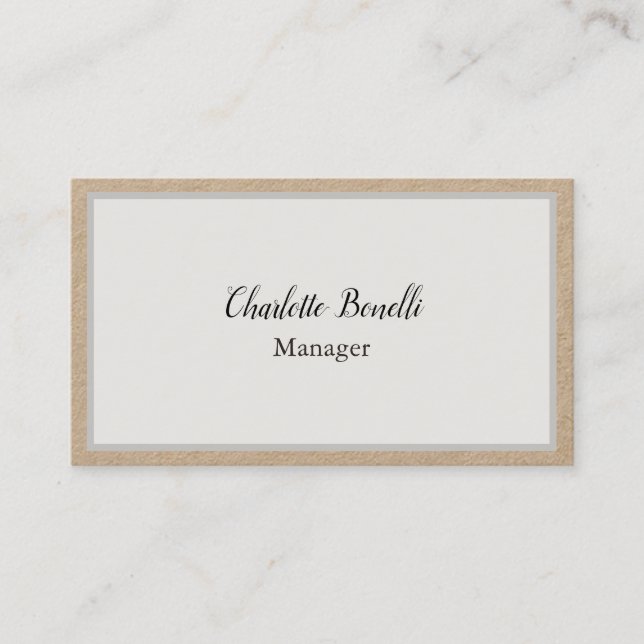 Professional Modern Minimalist Premium Kraft Business Card (Front)