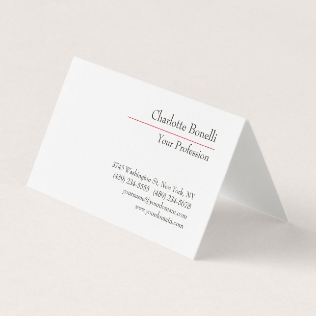 Professional Modern Minimalist Premium Linen Business Card (Front)