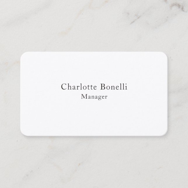Professional Modern Minimalist Premium Silk  Business Card (Front)