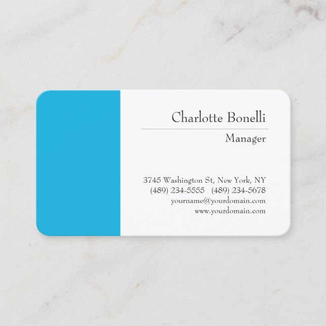 Professional Modern Minimalist Premium Silk Business Card (Front)