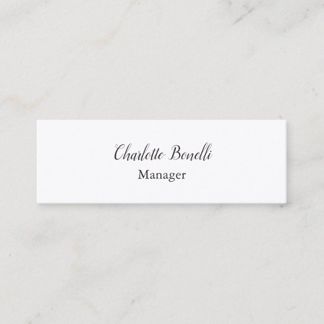 Professional Modern Minimalist Premium Silk Mini Business Card (Front)