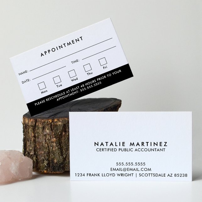 Professional Modern Minimalist Simple Appointment Business Card (Creator Uploaded)