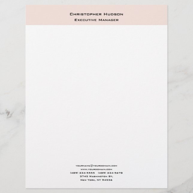 Professional Modern Minimalist Simple Plain Custom Letterhead (Front)