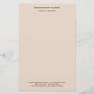 Professional Modern Minimalist Simple Plain Linen Stationery