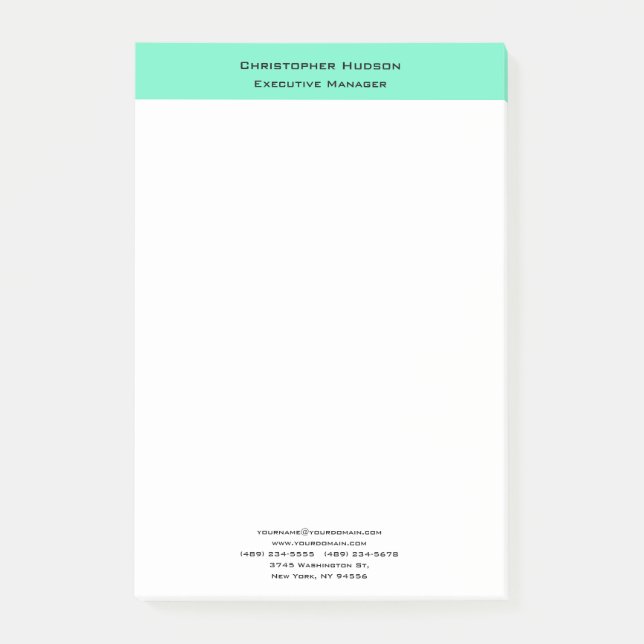 Professional Modern Minimalist Simple Plain Post-it Notes (Front)