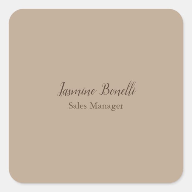 Professional Modern Minimalist Square Sticker (Front)