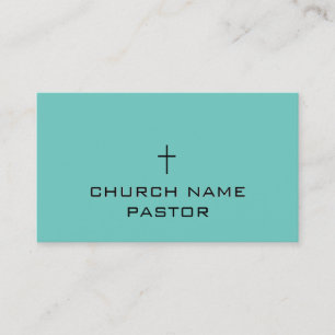 Professional Modern Minimalist Teal Cross Business Card