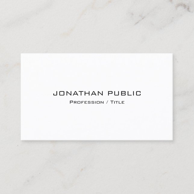 Professional Modern Minimalist Template Semi-Gloss Business Card (Front)