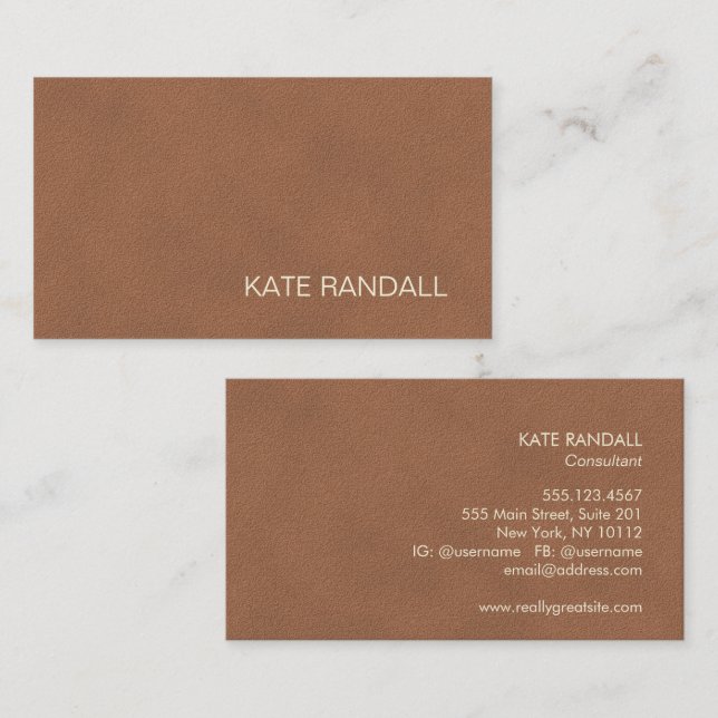 Professional Modern Minimalist Terracotta Tan Business Card (Front/Back)
