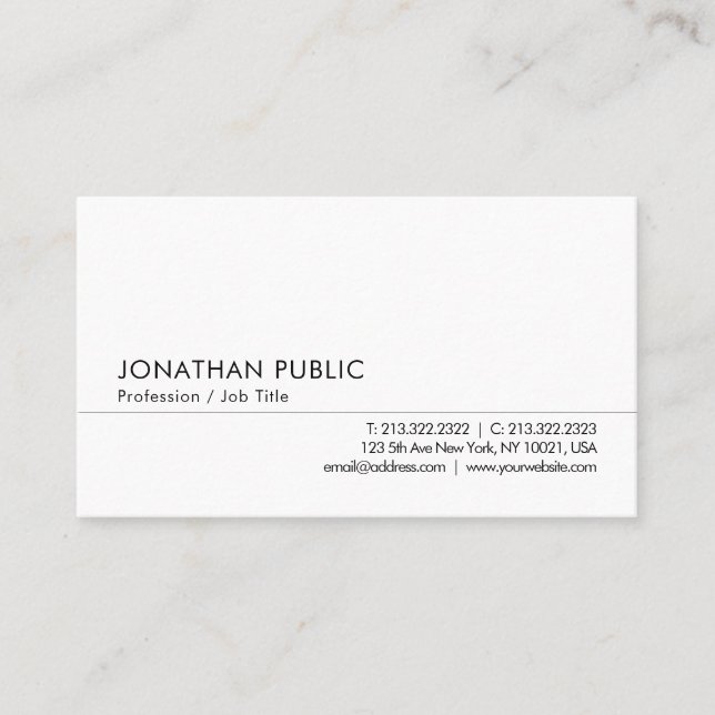 Professional Modern Minimalist Trendy Template Business Card (Front)