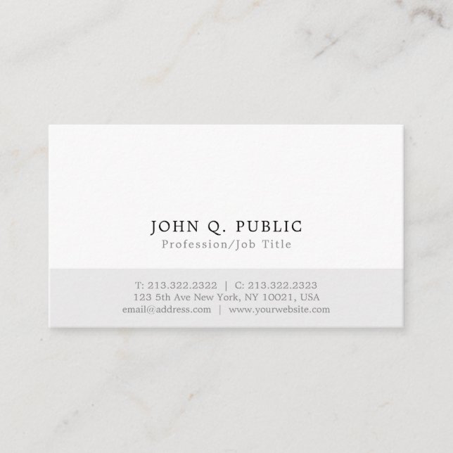 Professional Modern Minimalistic Elegant Design Business Card (Front)