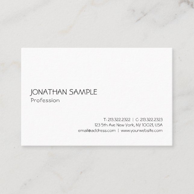 Professional Modern Minimalistic Elegant Template Business Card (Front)
