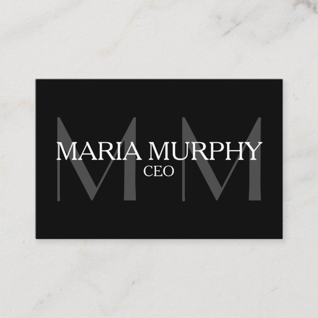 Professional Modern Monogram Business Card (Front)