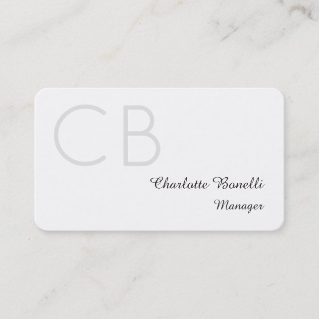 Professional Modern Monogram Minimalist Creation Business Card (Front)