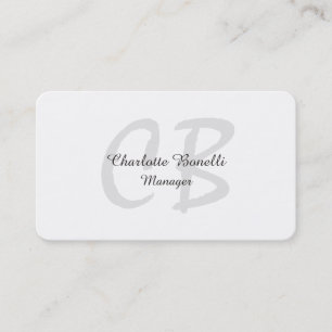 Professional Modern Monogram Minimalist Creative Business Card