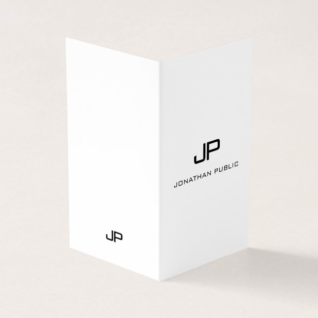 Professional Modern Monogram Minimalist Elegant Business Card (Outside)