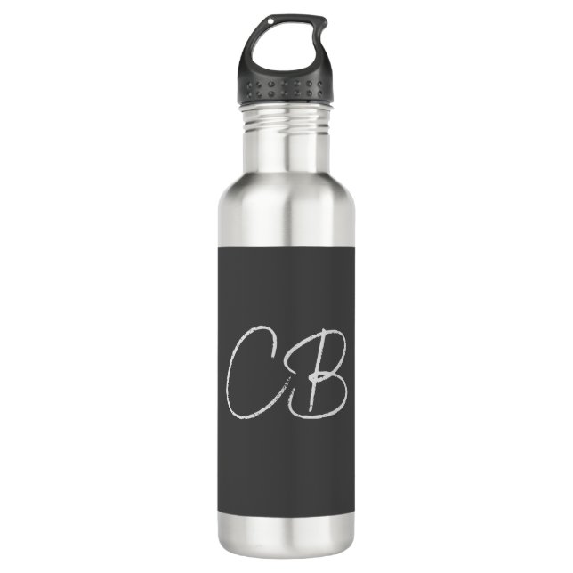 Professional Modern Monogram Minimalist Initials 710 Ml Water Bottle (Front)