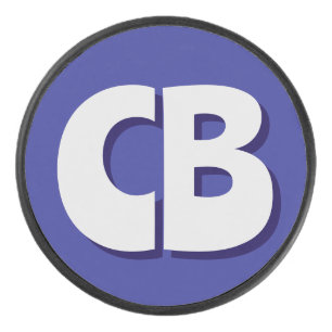 Professional Modern Monogram Minimalist Initials Hockey Puck