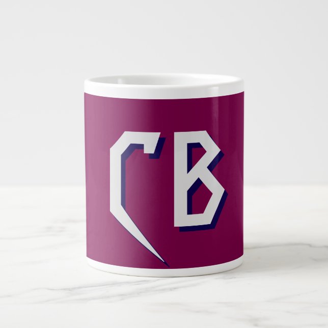 Professional Modern Monogram Minimalist Initials Large Coffee Mug (Front)
