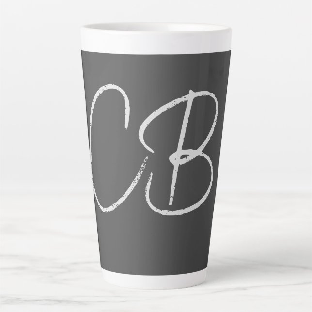 Professional Modern Monogram Minimalist Initials Latte Mug (Front)