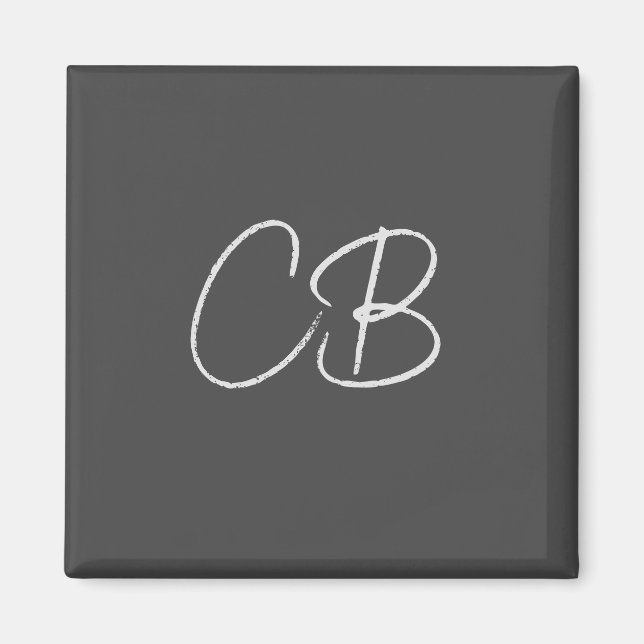 Professional Modern Monogram Minimalist Initials Magnet (Front)