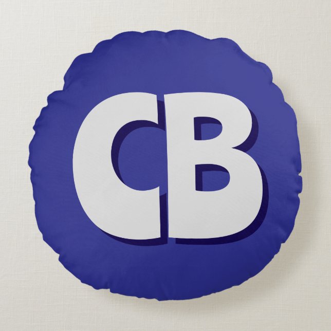 Professional Modern Monogram Minimalist Initials Round Cushion (Front)