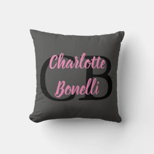 Professional Modern Monogram Name Minimalist Cushion