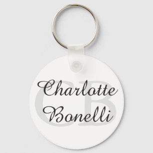 Professional Modern Monogram Name Minimalist Key Ring