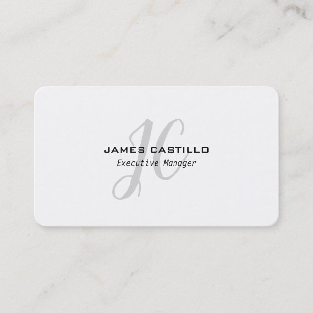 Professional Modern Monogrammed Business Card (Front)