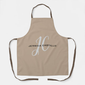 Professional Modern Monogrammed Minimalist Apron