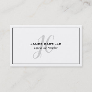 Professional Modern Monogrammed Minimalist Business Card