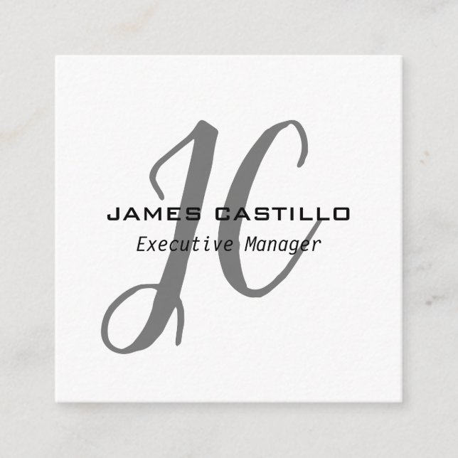 Professional Modern Monogrammed Minimalist Enclosure Card (Front)