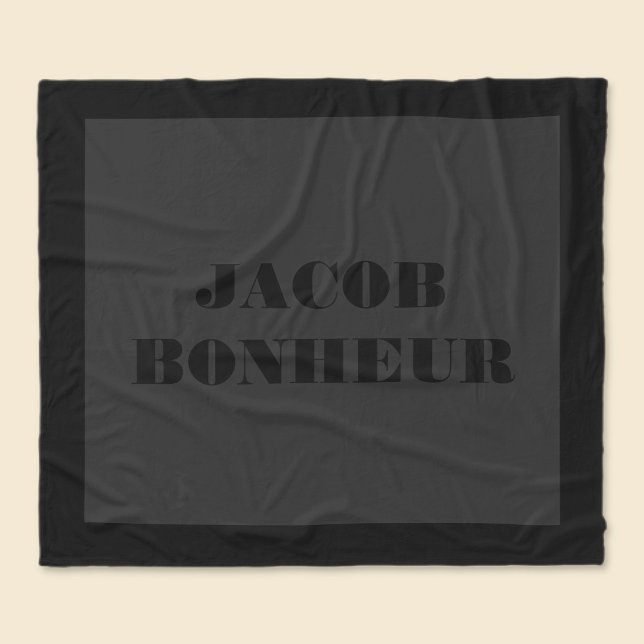 Professional Modern Name | Dark Grey & Black Fleece Blanket (Creator Uploaded)