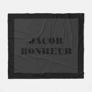 Professional Modern Name   Dark Grey & Black Fleece Blanket