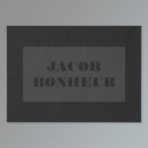 Professional Modern Name   Dark Grey & Black Tissue Paper