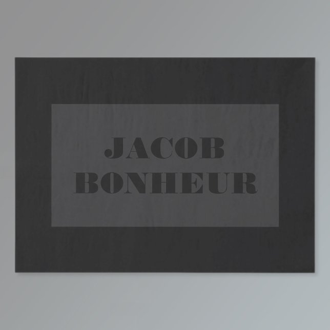 Professional Modern Name | Dark Grey & Black Tissue Paper (Creator Uploaded)