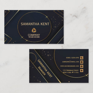 Professional Modern Navy & Gold Business Card
