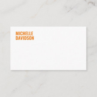 Professional Modern Orange White Minimalist Plain Enclosure Card