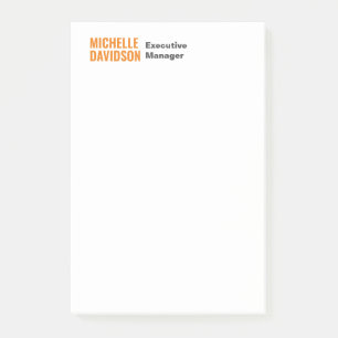 Professional Modern Orange White Minimalist Plain Post-it Notes
