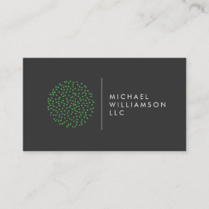 Professional Modern Particles Dots Green Logo Business Card
