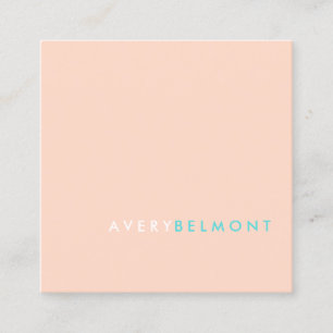 Professional Modern Peach Minimalist  Square Business Card