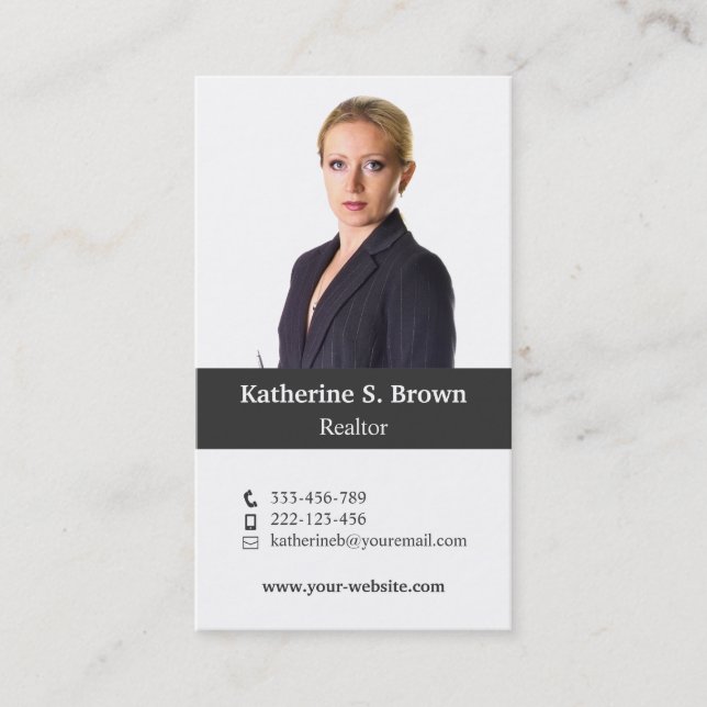 Professional Modern Photo Vertical Business Cards (Front)