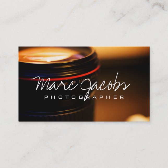 Professional Modern Photographer Photography Business Card (Front)