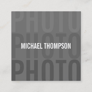 Professional Modern Photographer Square Business Card