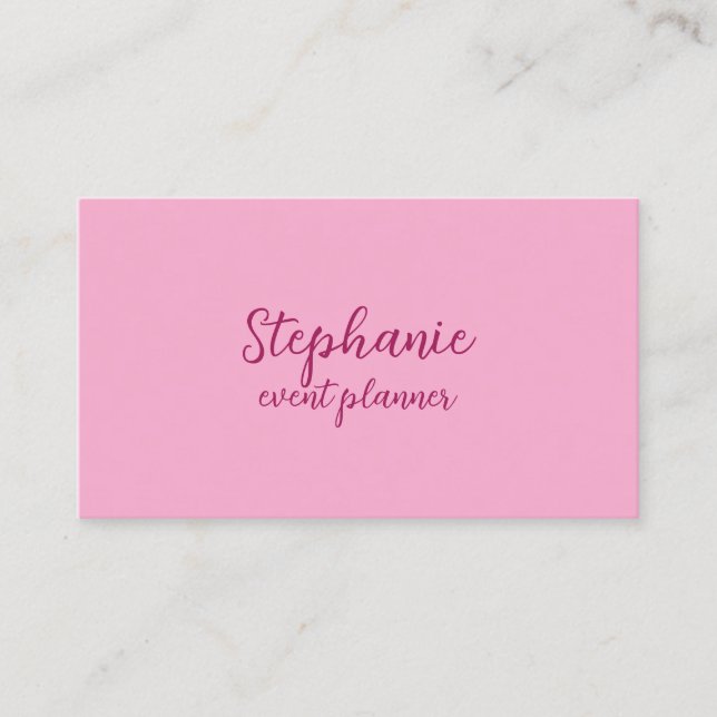 Professional Modern Pink Colourful Trendy Girly Business Card (Front)