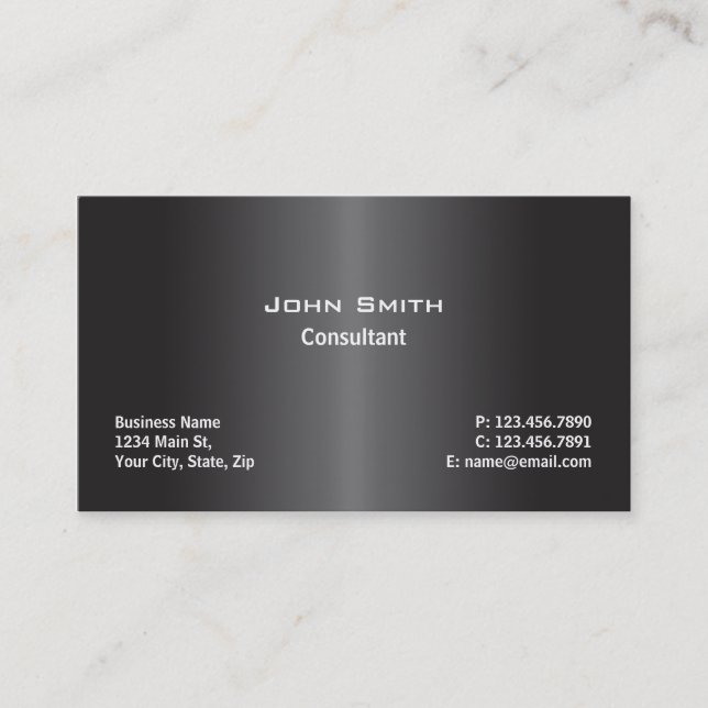 Professional Modern Plain Computer Repair Black Business Card (Front)