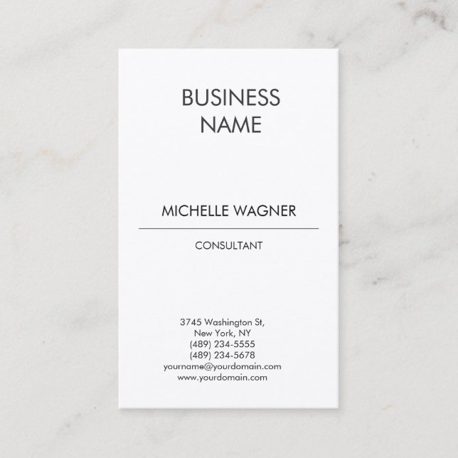Professional Modern Plain Elegant Minimalist Business Card (Front)