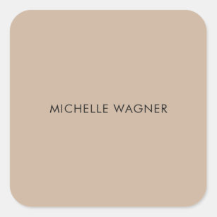 Professional Modern Plain Elegant Minimalist Square Sticker